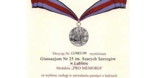 Medal dla gimnazjum